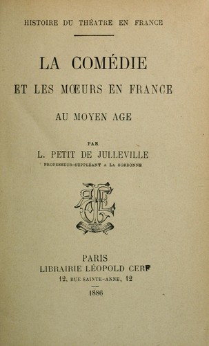 Histoire du théatre en France by Louis Petit de Julleville cover