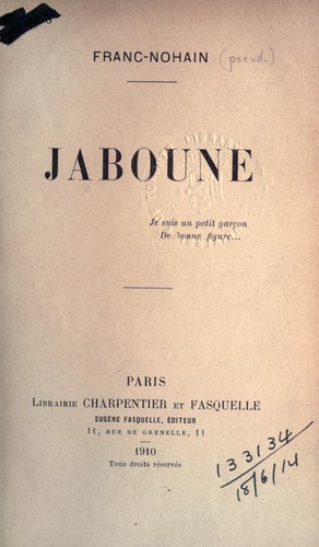 Jaboune [par] Franc-Nohain by Franc-Nohain cover