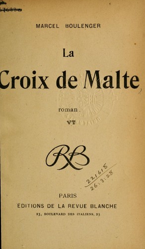 La croix de Malte by Marcel Boulenger cover