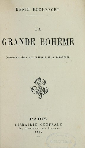 La grande bohême by Rochefort-Luçay, Victor Henri marquis de cover