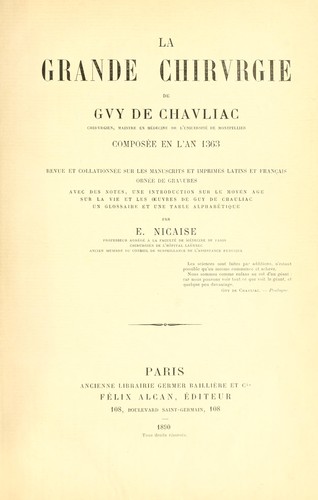 La grande chirurgie de Guy de Chauliac ... by Guy de Chauliac cover
