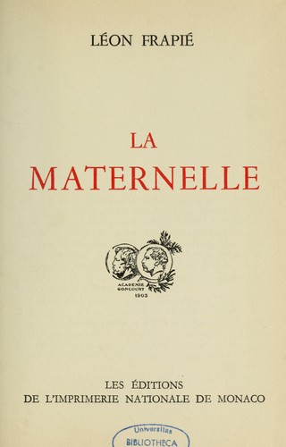 La maternelle by Léon Frapié cover