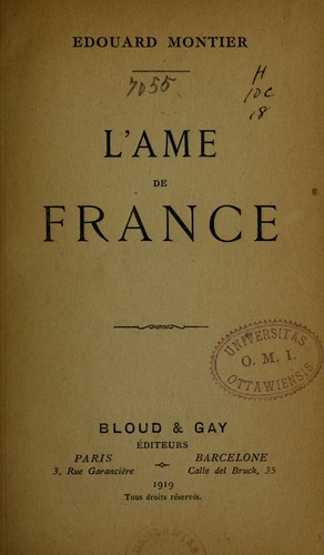 L'Ame de France by Edward Montier cover