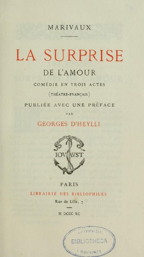 La surprise de l'amour by Pierre Carlet de Chamblain de Marivaux cover