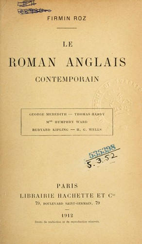 ... Le roman anglais contemporain ..