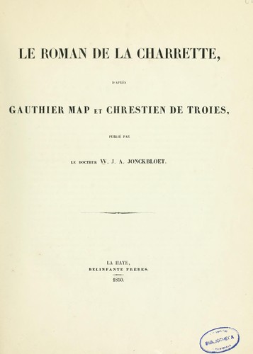 Le Roman de la Charette by Chrétien de Troyes cover