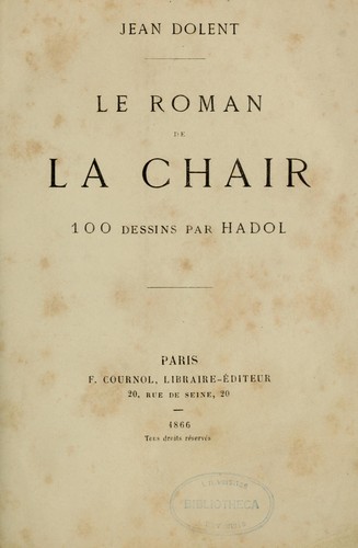 Le roman de la chair by Charles Antoine Fournier cover