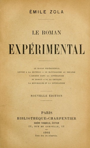 Le roman expérimental by Émile Zola cover