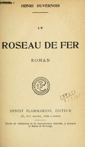 Le roseau de fer by Duvernois, Henri cover