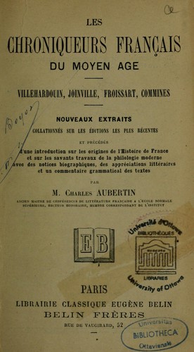 Les Chroniqueurs français du moyen âge