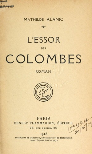 L'essor des colombes by Mathilde Alanic cover