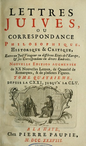 Lettres juives, ou, Correspondance philosophique, historique & critique