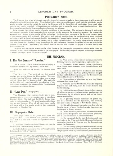 Lincoln day program