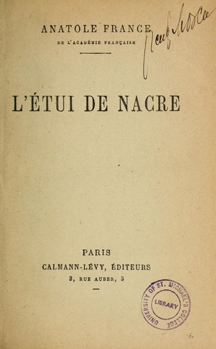 L'étui de nacre by Anatole France cover