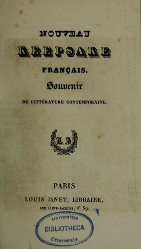 Nouveau keepsake français by N.-A. de Salvandy cover