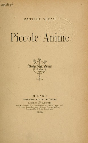 Piccole Anime by Matilde Serao cover