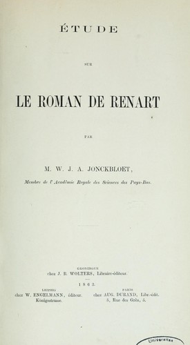 Étude sur le Roman de Renart