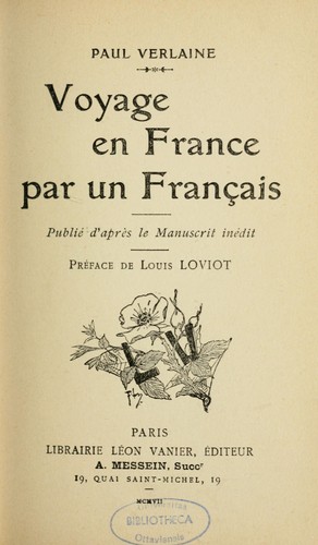 Voyage en France par un Français by Paul Verlaine cover