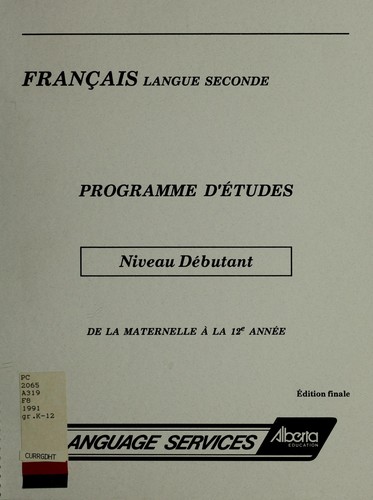 Français langue seconde, programme d'études, niveau débutant