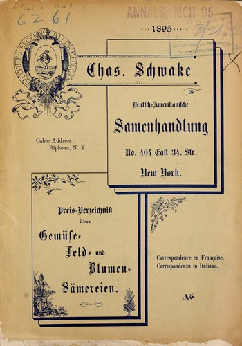 Chas. Schwake, Deutsch-Amerikanische Samenhandlung by Chas. Schwake (Firm) cover