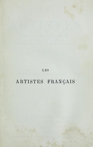 Les artistes francʹais by Theophile Silvestre cover