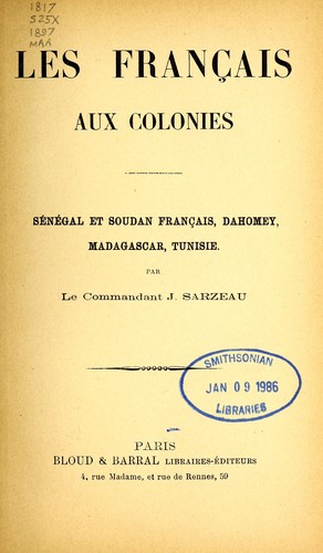 Les Français aux colonies by Sarzeau, J. commandant, pseud. cover