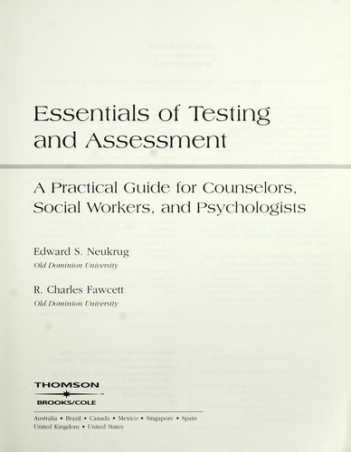 Essentials of testing and assessment
