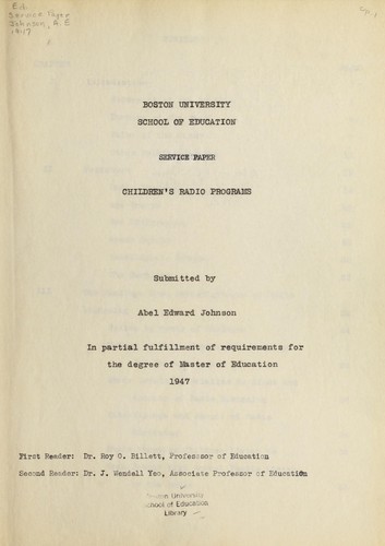 Children's radio programs
