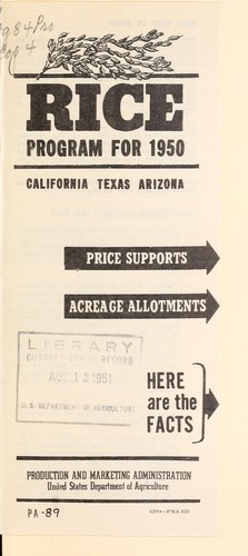 Rice program for 1950