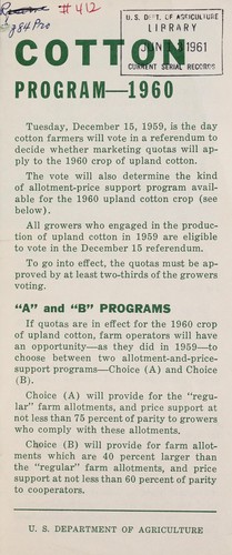Cotton program 1960