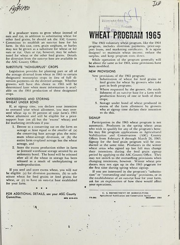 Wheat program 1965 by  cover