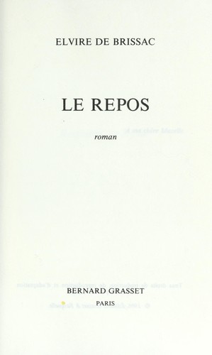 Le repos by Elvire de Brissac cover