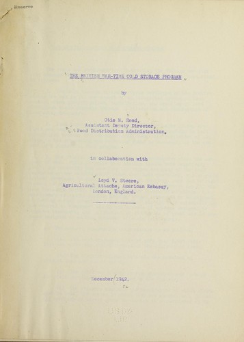 The British war-time cold storage program