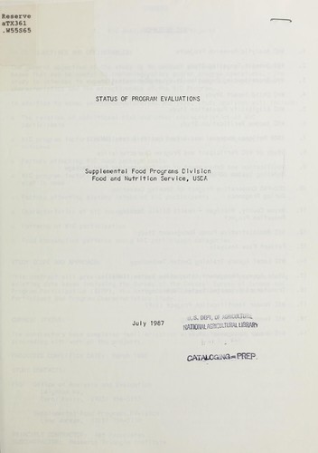 Status of program evaluations