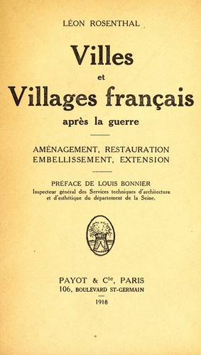 Villes et villages français by Léon Rosenthal cover