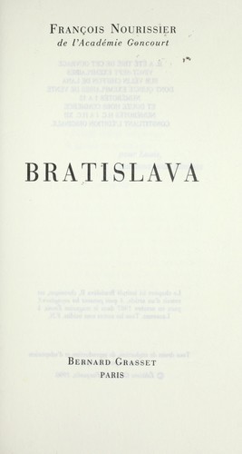 Bratislava by François Nourissier cover