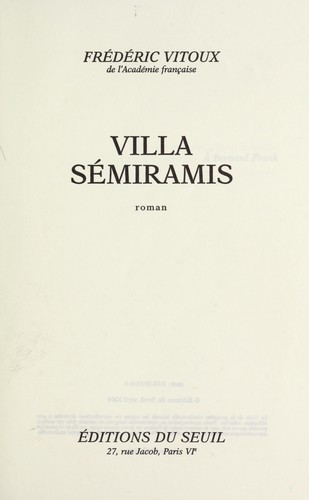 Villa Sémiramis by Frédéric Vitoux cover