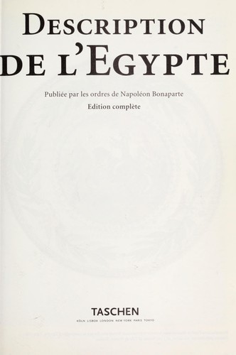 Description de l'Egypte by Napoléon Bonaparte, Gilles Néret cover
