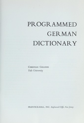 Programmed German dictionary