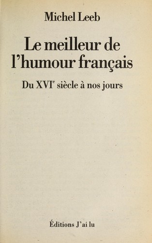 Le meilleur de l'humour franc̦ais by Michel Leeb cover