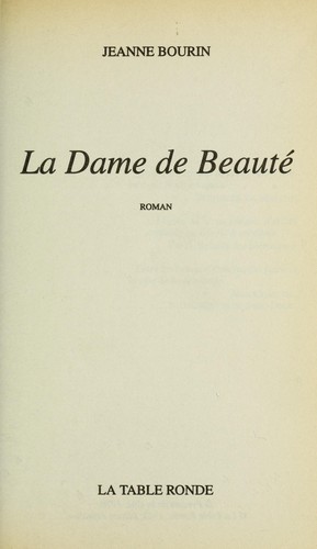 La dame de beauté by Jeanne Bourin cover