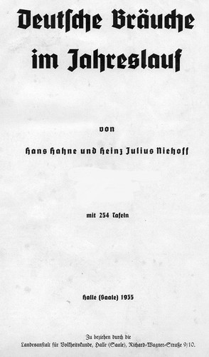 Deutsche Bräuche im Jahreslauf by Hans Hahne, Julius Niehoff cover