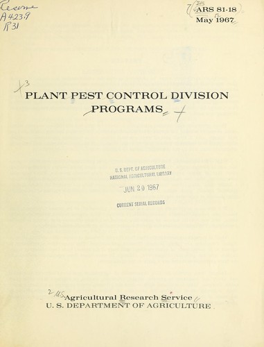 Plant Pest Control Division programs