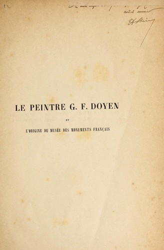 Le peintre G. F. Doyen by Henri Stein cover