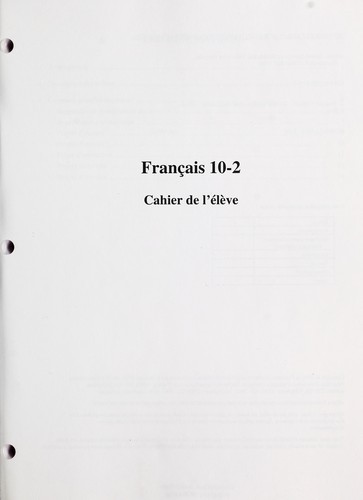 Français 10-2 by Alberta. Direction de l'éducation française cover