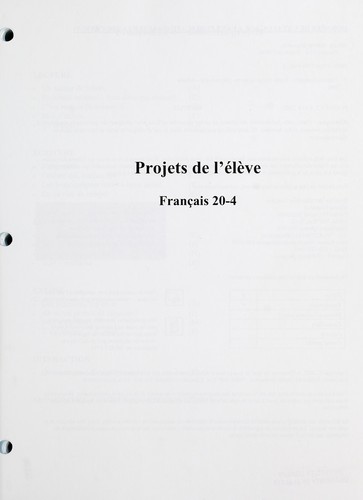 Projets de l'élève by Alberta. Alberta Education cover