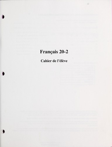 Français 20-2 by Alberta. Direction de l'éducation française cover