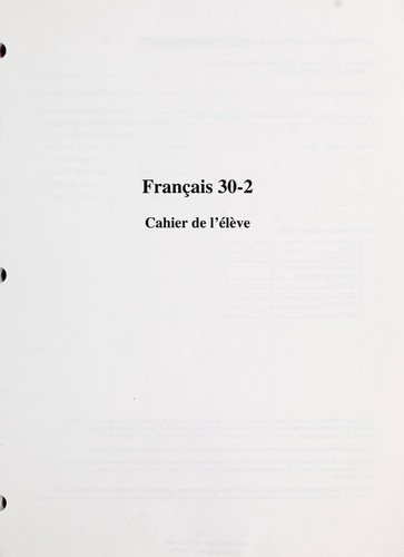 Français 30-2 by Alberta. Direction de l'éducation française cover