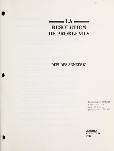 La résolution de problèmes