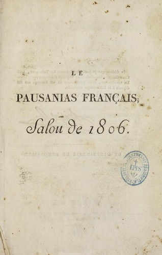 Le Pausanias français by Pierre Jean-Baptiste Chaussard cover